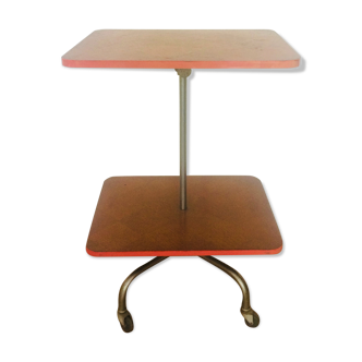 Vintage double tray roller side table