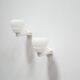 Pair of art deco porcelain and glass wall appliques
