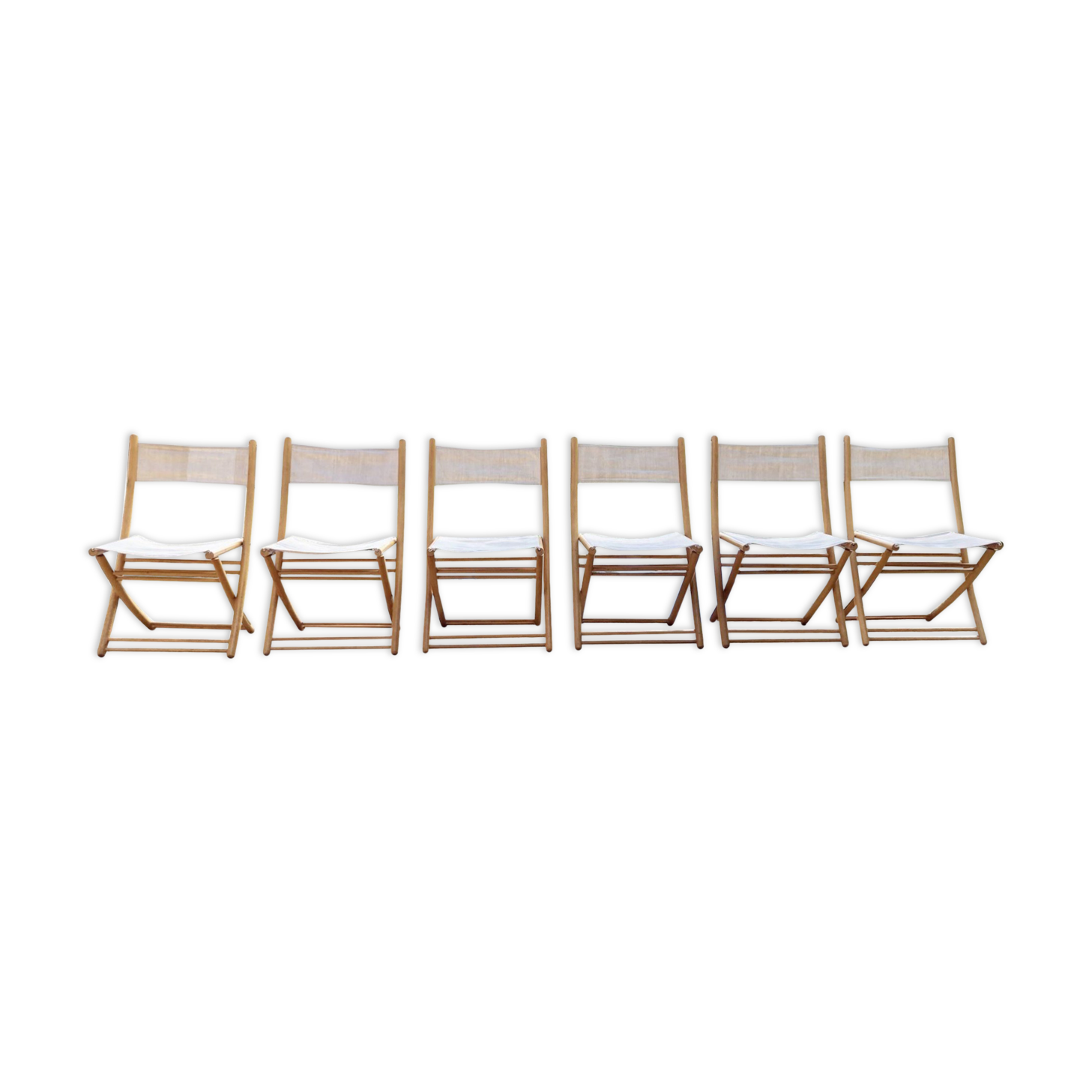 Set of 6 "design 1960" folding chairs.