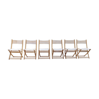 Set of 6 "design 1960" folding chairs.