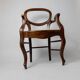 Vintage set of 2 Louis-Philippe armchairs from the 19th century, cherry wood chairs, hand-woven straw seats, antique Italian seat, elegant gift.