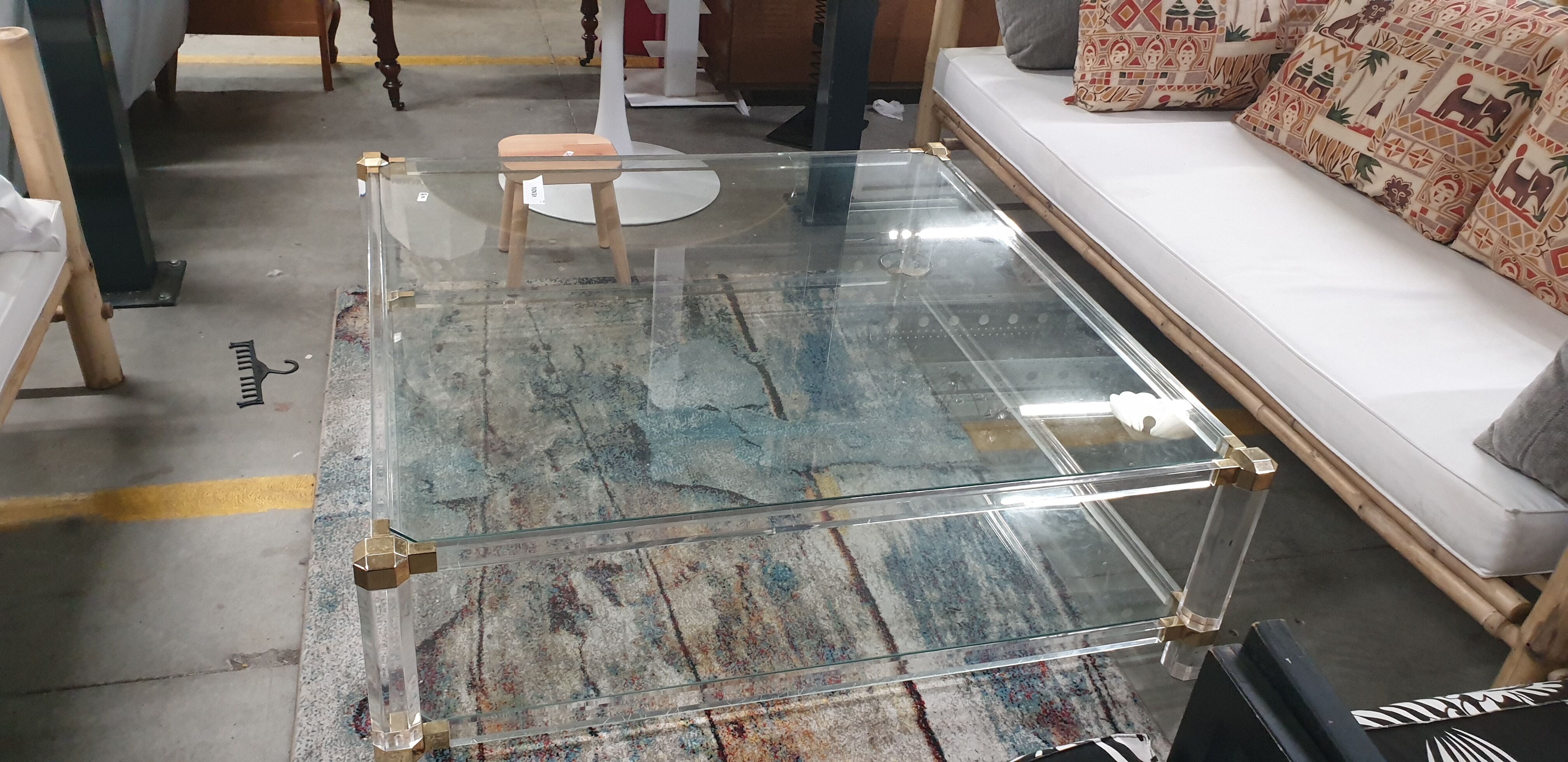 Rectangular glass coffee table, 1970/80