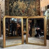 Pair of Louis Philippe period mirrors in gilded wood 1.30m x 89cm