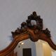 Louis XV style rocaille mirror in walnut, wall-mounted, 110x85cm