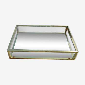 Brass glass and mirror coffee table 1960/1970