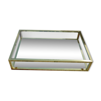Brass glass and mirror coffee table 1960/1970