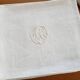 Nappe ancienne damassée + 12 serviettes