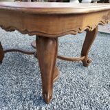 Table carrée style louis xv en merisier massif