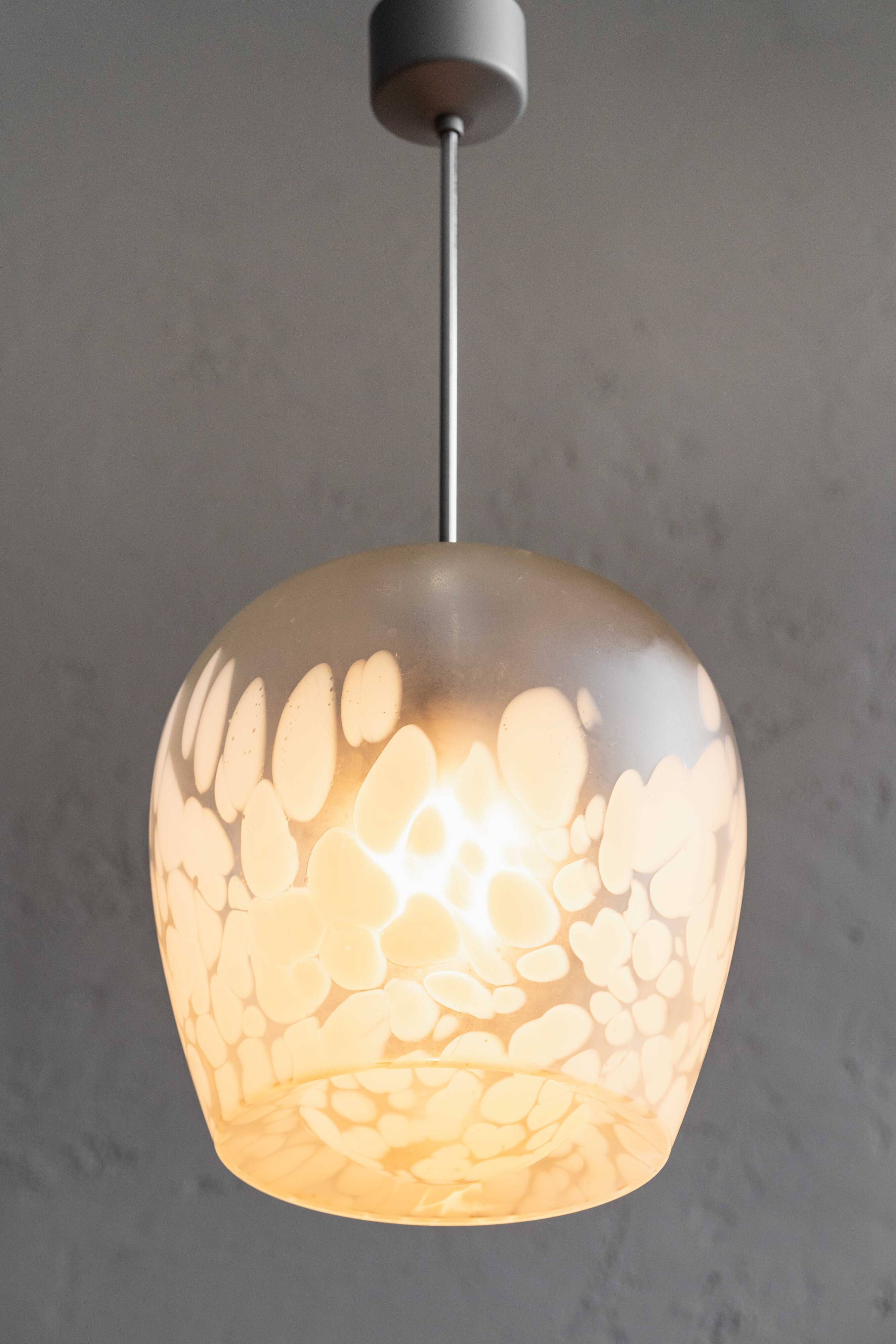 Czechoslovak Flakestone Glass Hanging Lamp, 1970s