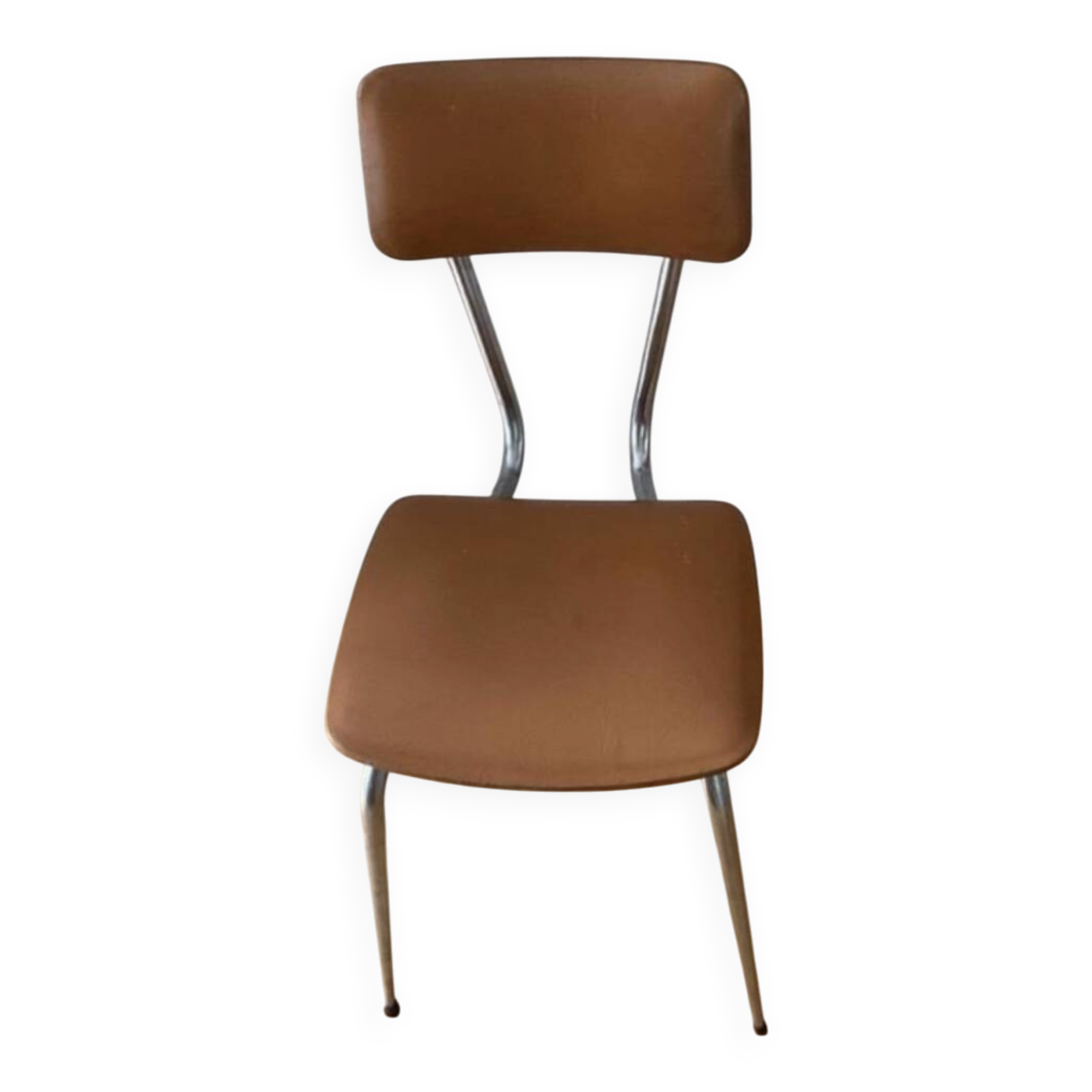 Vintage 70s chrome metal tub chair