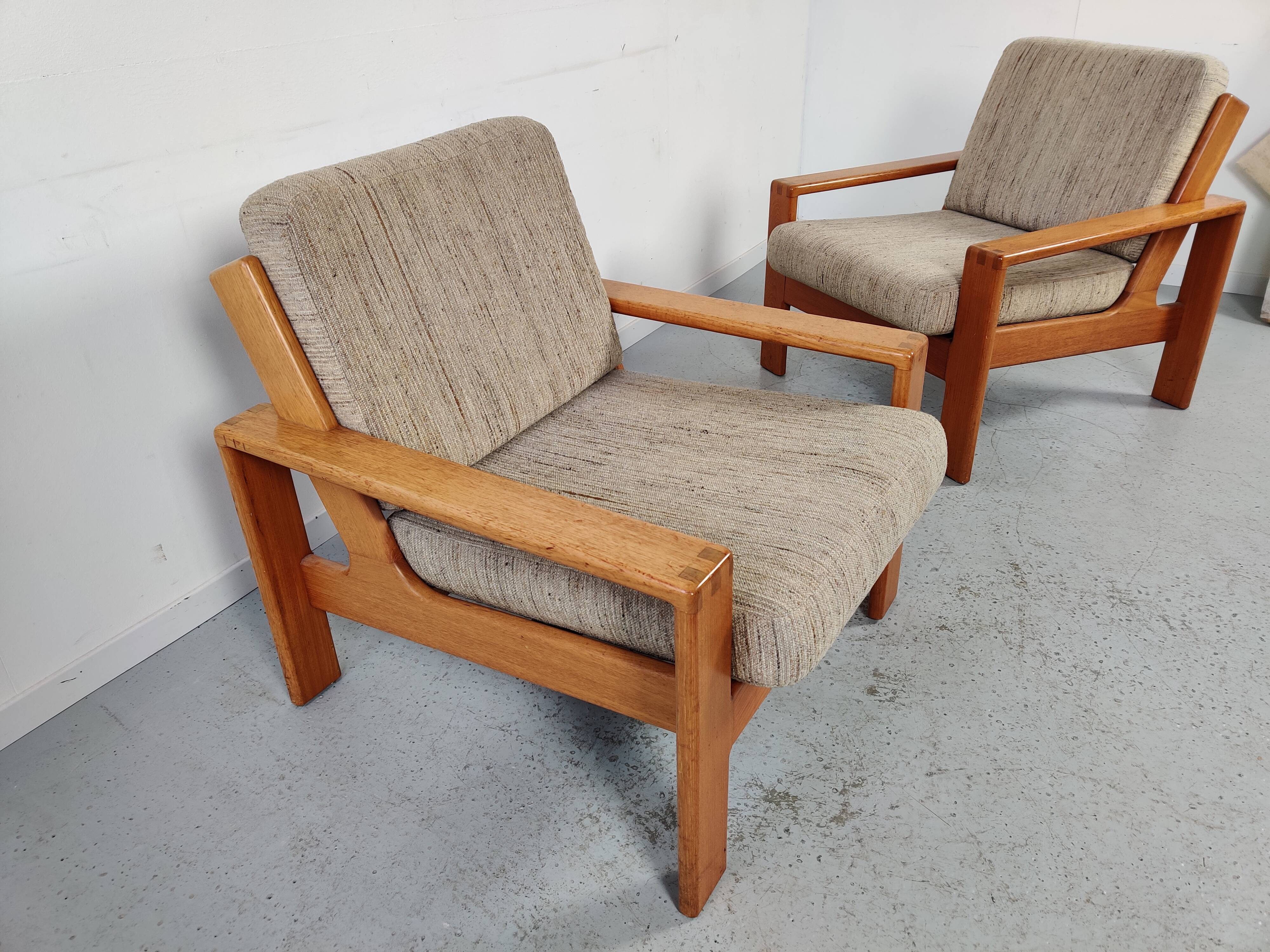 Pair of Bonanza armchairs by Esko Pajamies for Asko, Finland 1970s