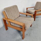 Pair of Bonanza armchairs by Esko Pajamies for Asko, Finland 1970s