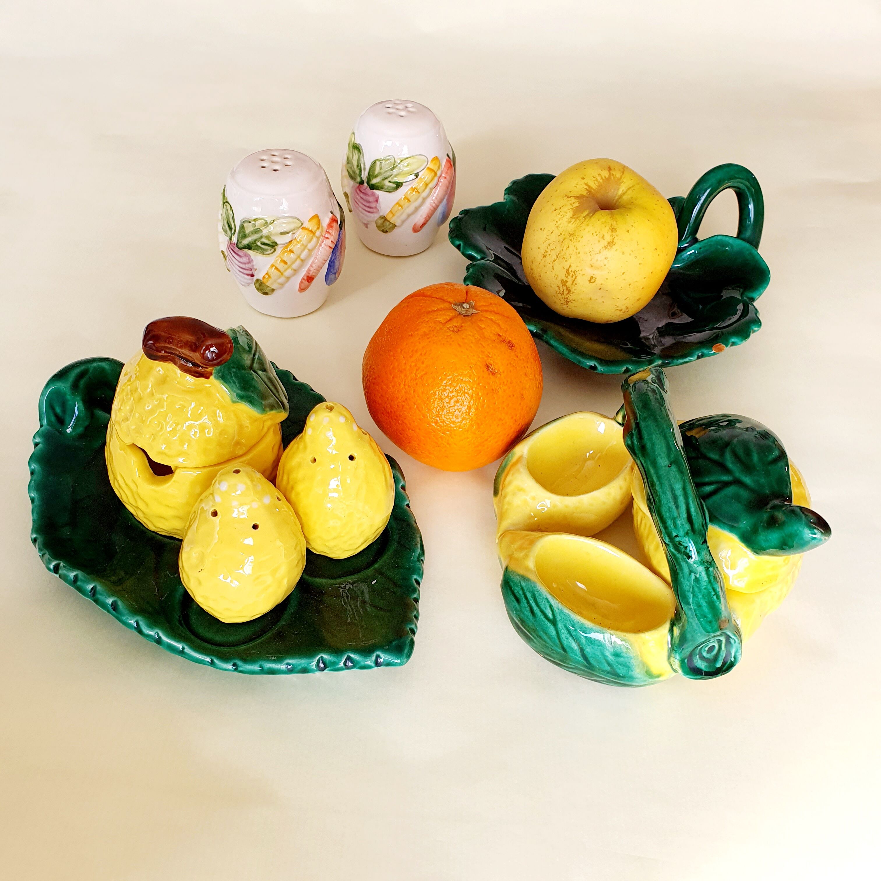 Servant salt / pepper / mustard in slurry lemons Vallauris
