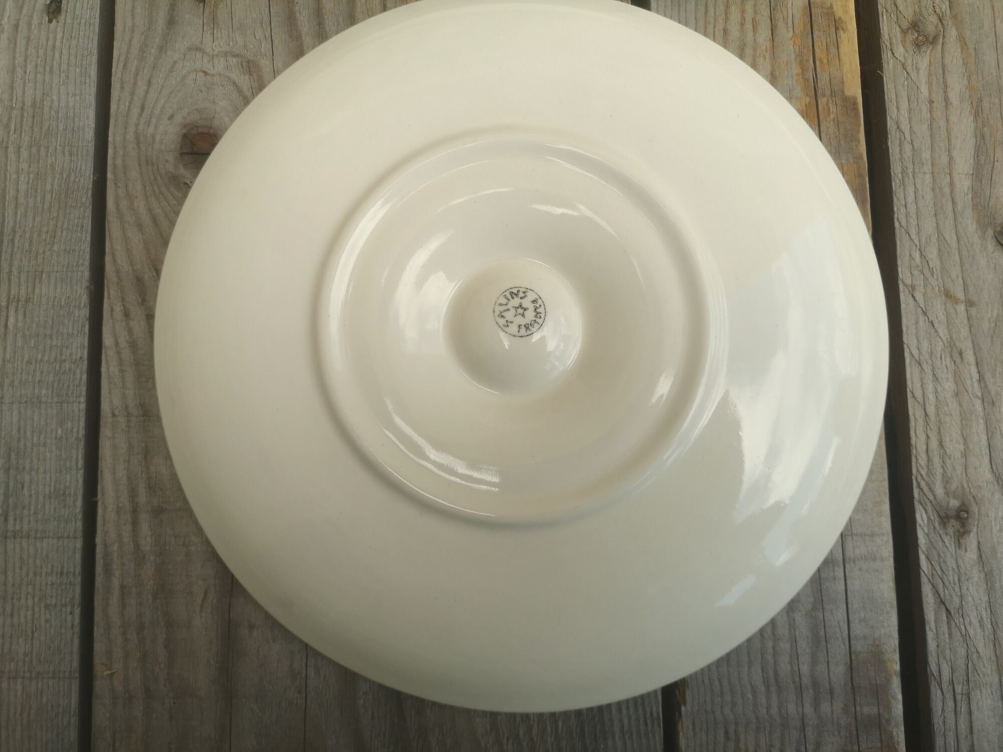 Set of 4 plates with oysters yellow and green salins décor