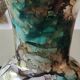 Marbled glass art ball vase. Murano style. Italy. Height 26 cm.