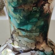 Marbled glass art ball vase. Murano style. Italy. Height 26 cm.