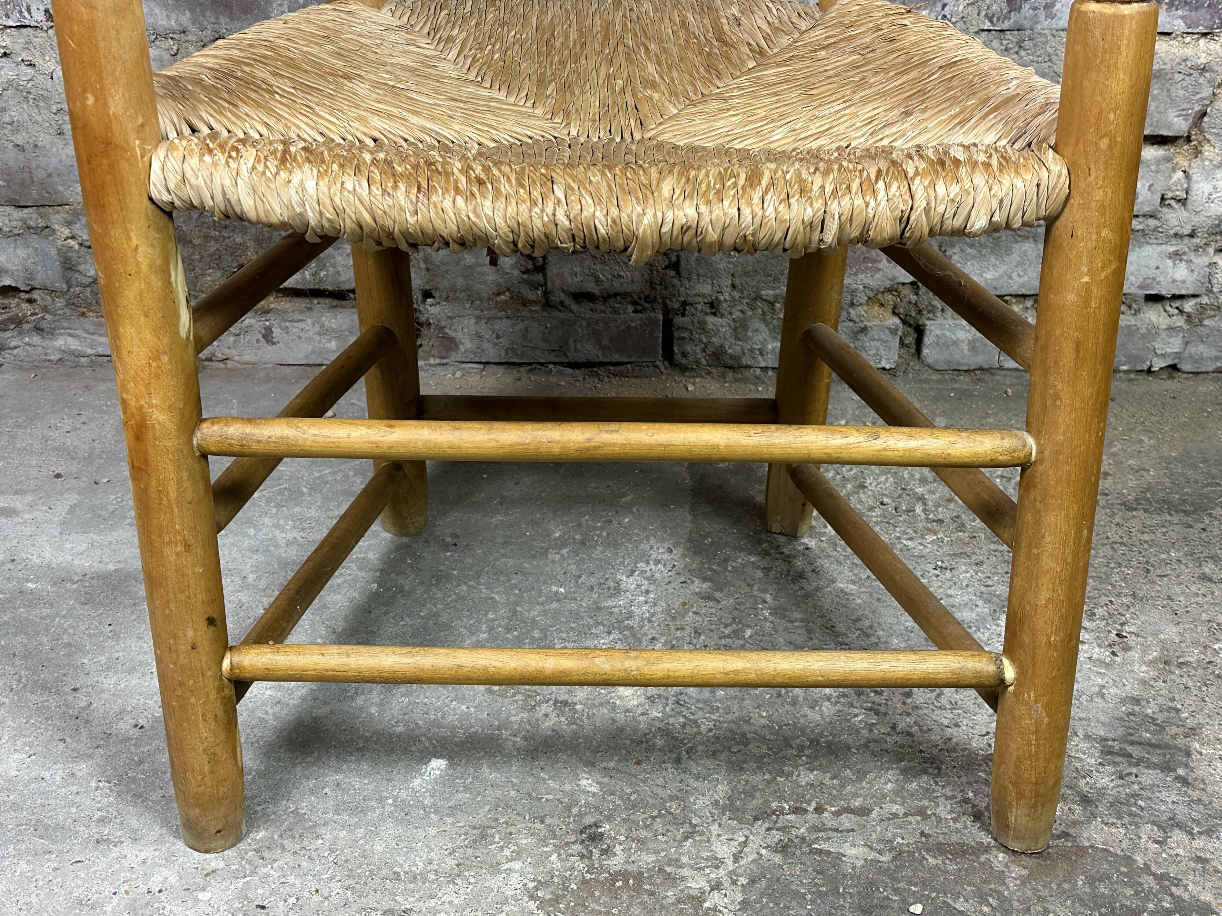 Paillé armchair in natural wood 1980