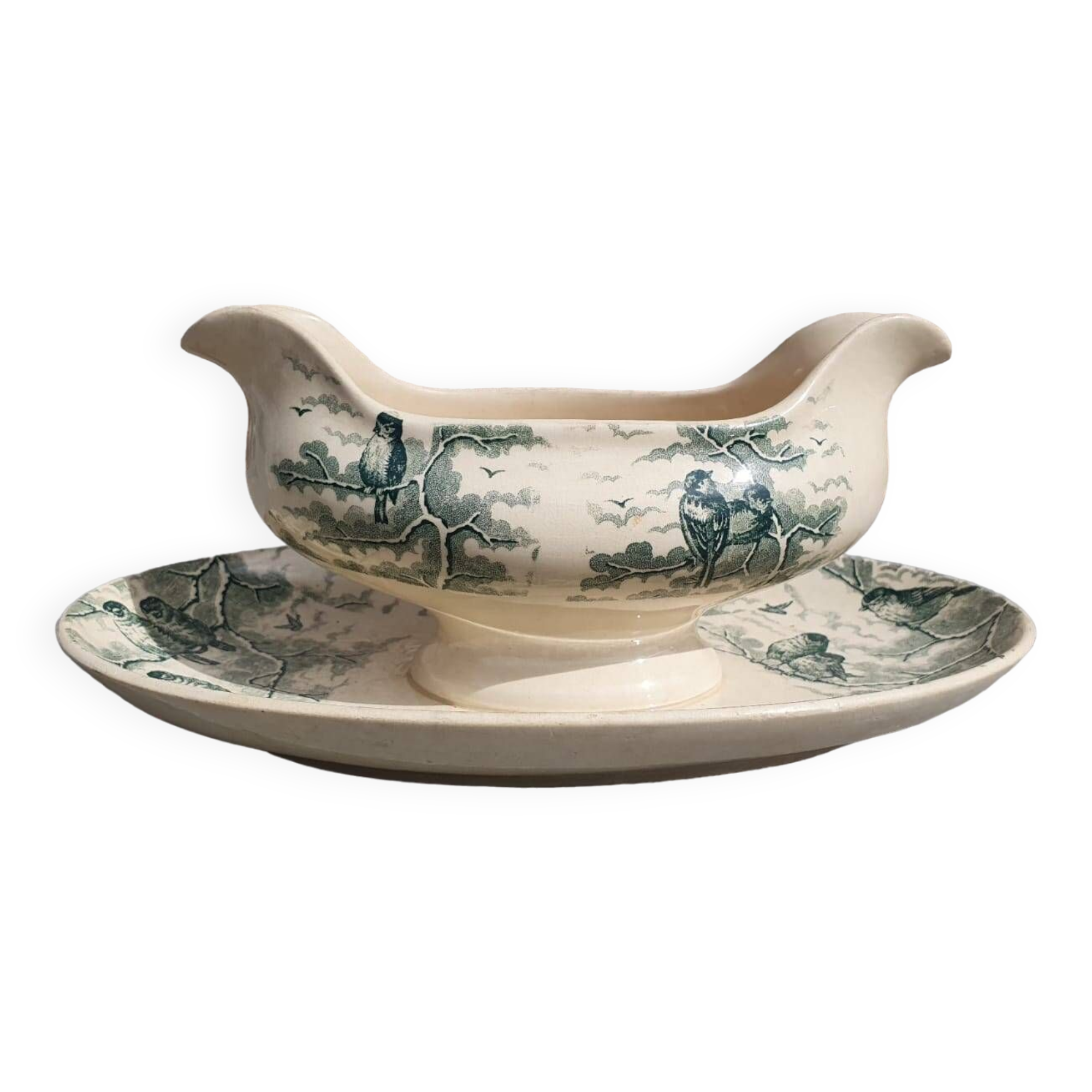 Snow gravy boat sarreguemines u& cie