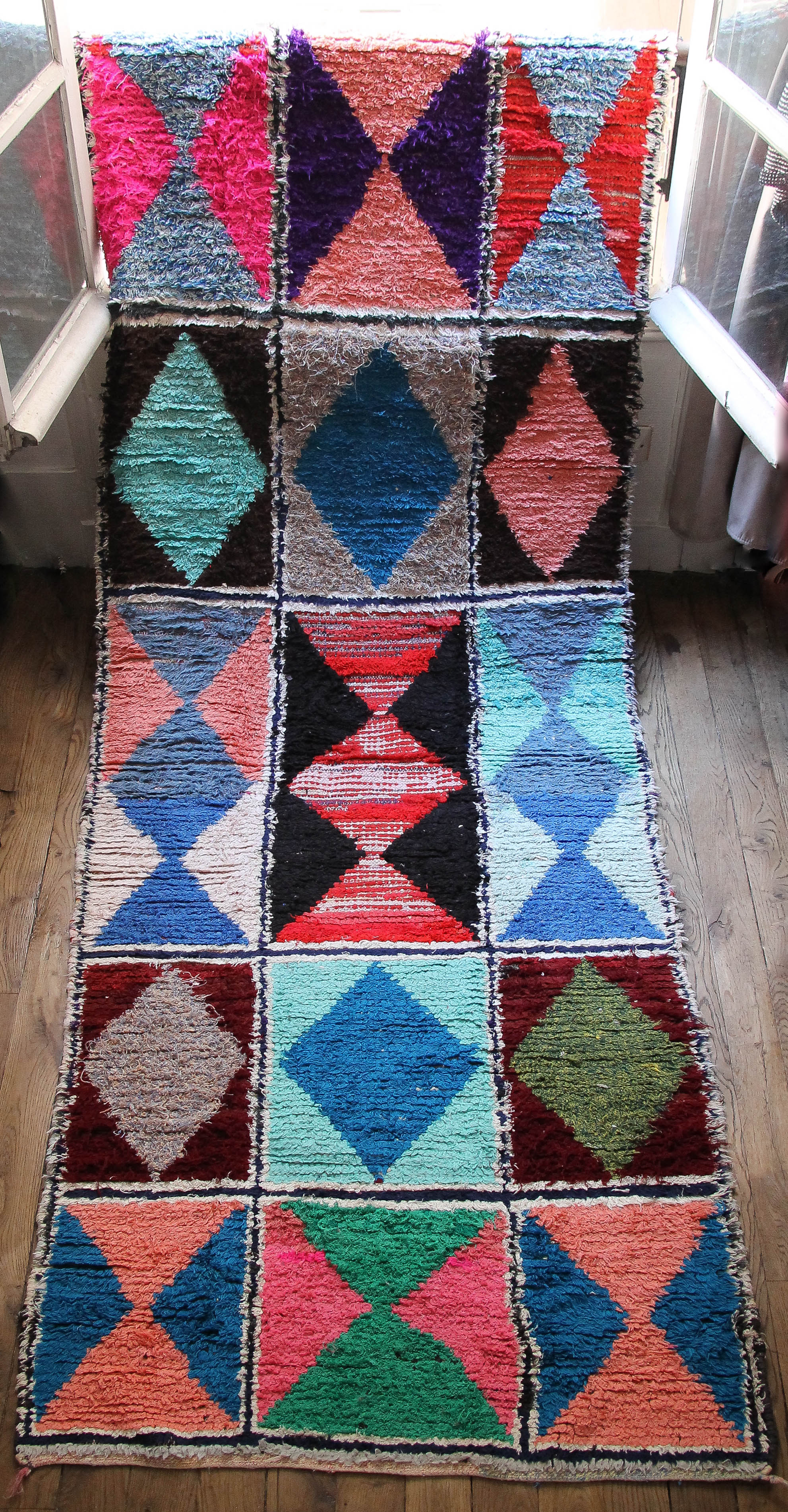 Boucherouite "taddert" rug 100x285cm