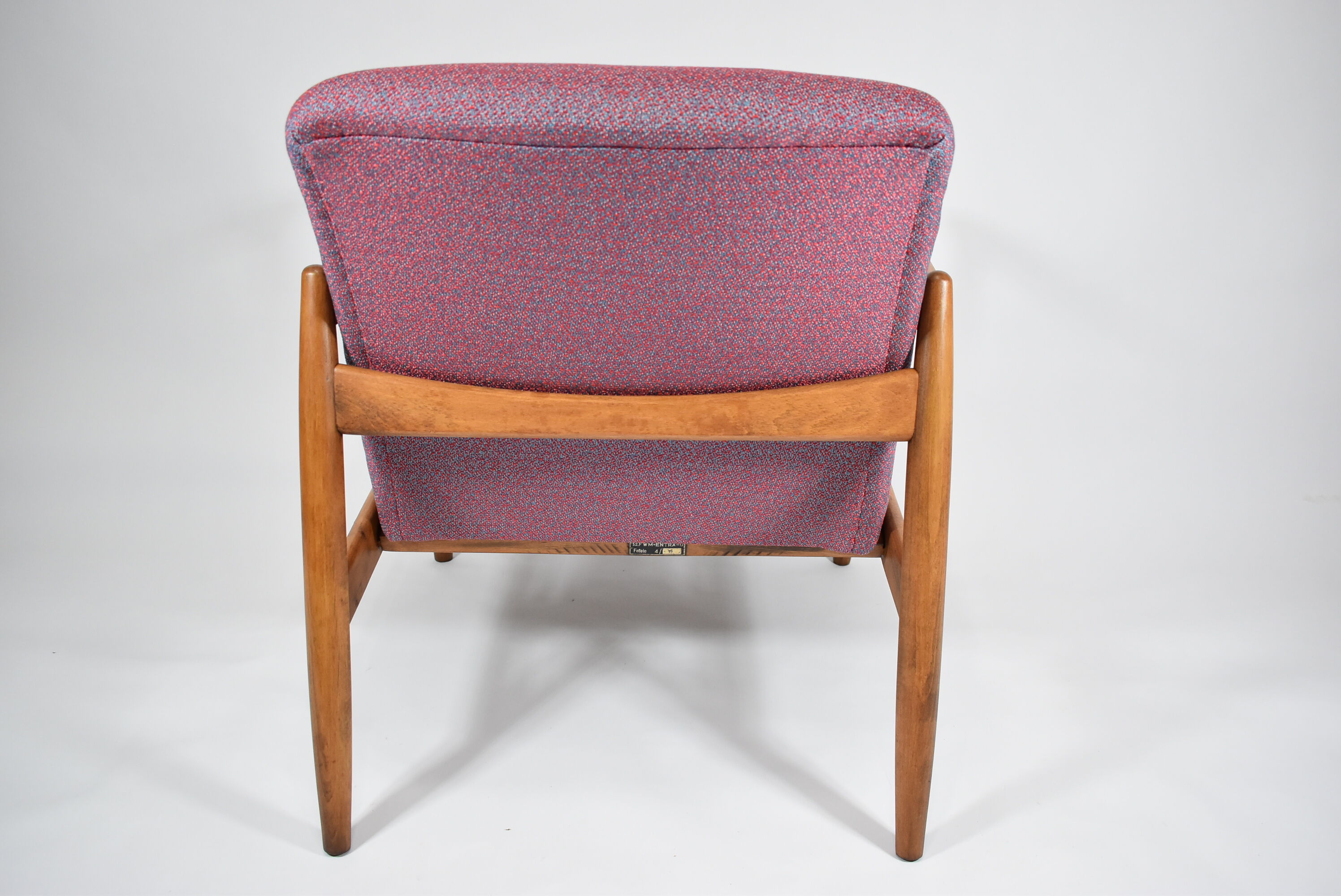 Original restored armchair GFM-64, designer E.Homa, 1960s, Teak