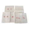 7 serviettes de table anciennes monogrammées