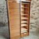 Antique filing cabinet with curtains – 1920s/30s – Beech