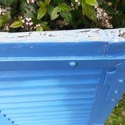 Petit volet  L75xH101cm bleu à persiennes