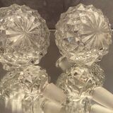 Pair of bottles nineteenth crystal Baccarat decoration diamond tips