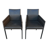 Paire de fauteuils en cuir Texas par Karl Friedrich Förster pour KFF