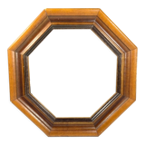 Octagonal mirror in molded wood - French popular work of the twentieth century