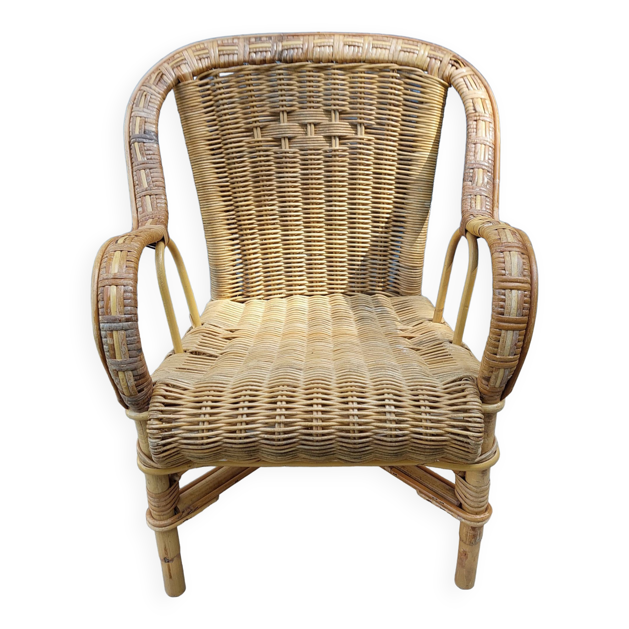 Rattan children's armchair