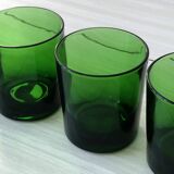 Set of 5 Luminarc green tumbler glasses