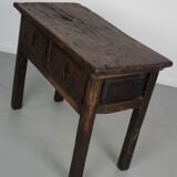Antique Spanish Rustic Farmhouse Chestnut Side Table / Console, 18th Century