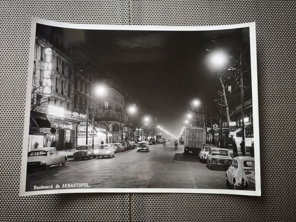 Photograph 18x24cm - Old black and white silver print - Bld Sebastopol - 1950s-1960s