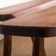 Pair of Scandinavian benches in Solid Elm by Olavi Hanninen 1960.