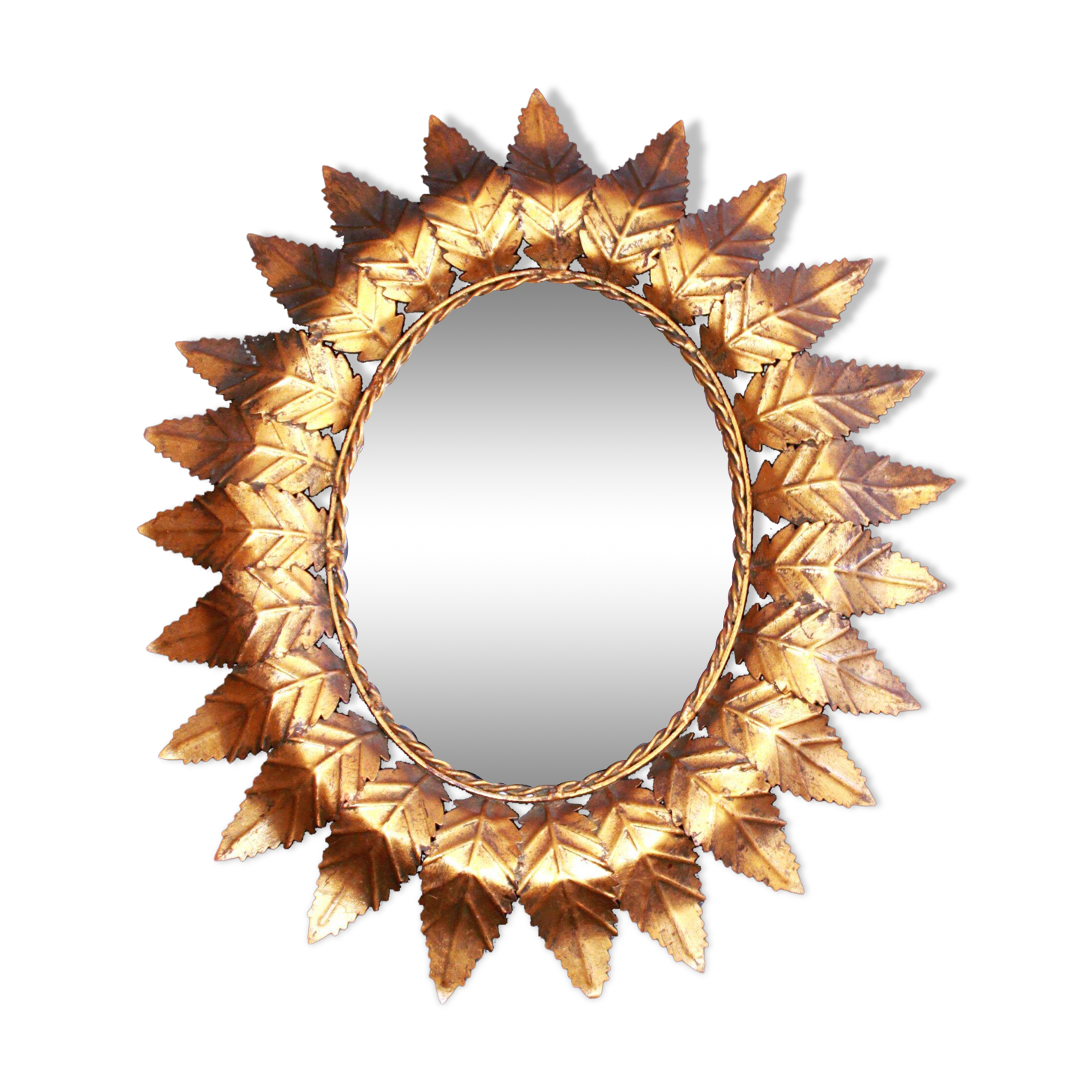 Oval sun mirror, 61x52cm.