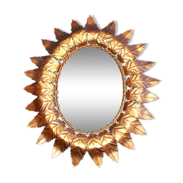 Oval sun mirror, 61x52cm.