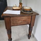 Table de travail française rustique antique de ferme, îlot Louis Philippe