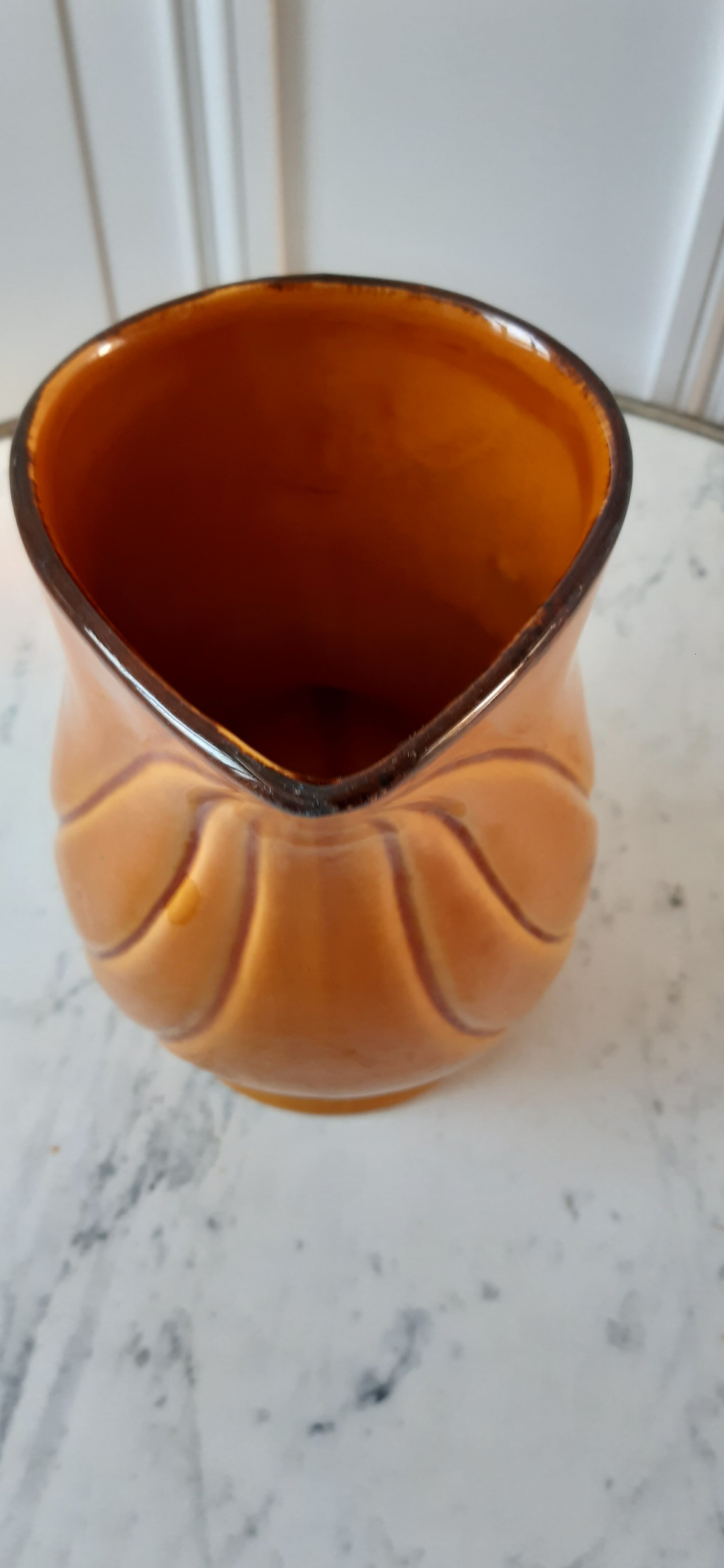 Ceramic pitcher signed Poët Laval Turban 70s