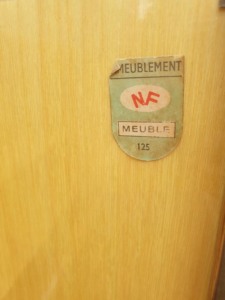 Enfilade laque noire et teck Ameublement NF 1960