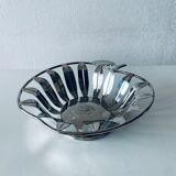 Vintage basket in silver metal apple shape