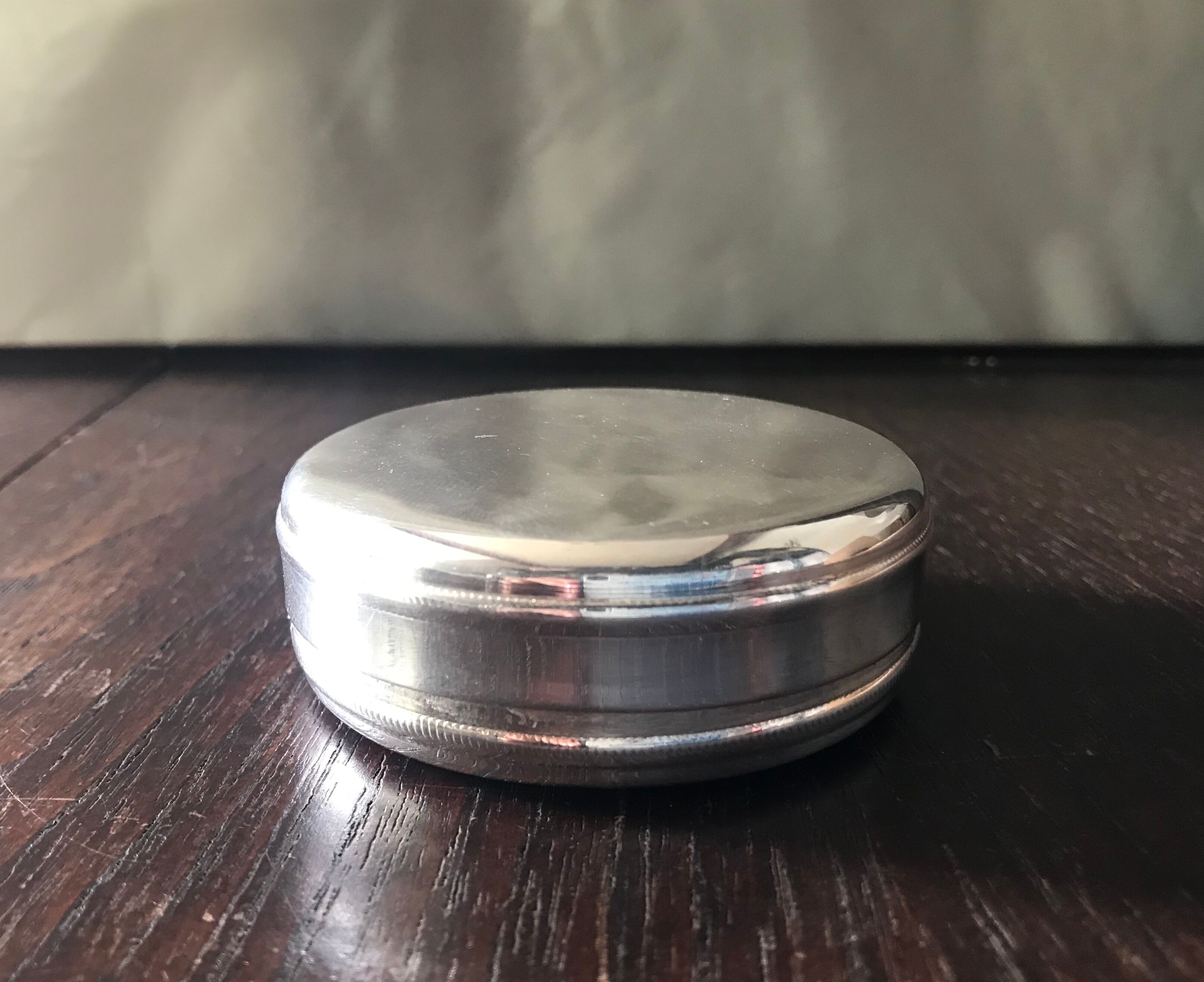 Silver metal pill box