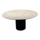 Table à manger Tobio en travertin et cuir par Afra & Tobia Scarpa pour B&B Italia, 1977