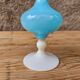 Soliflore en opaline bleue et blanche