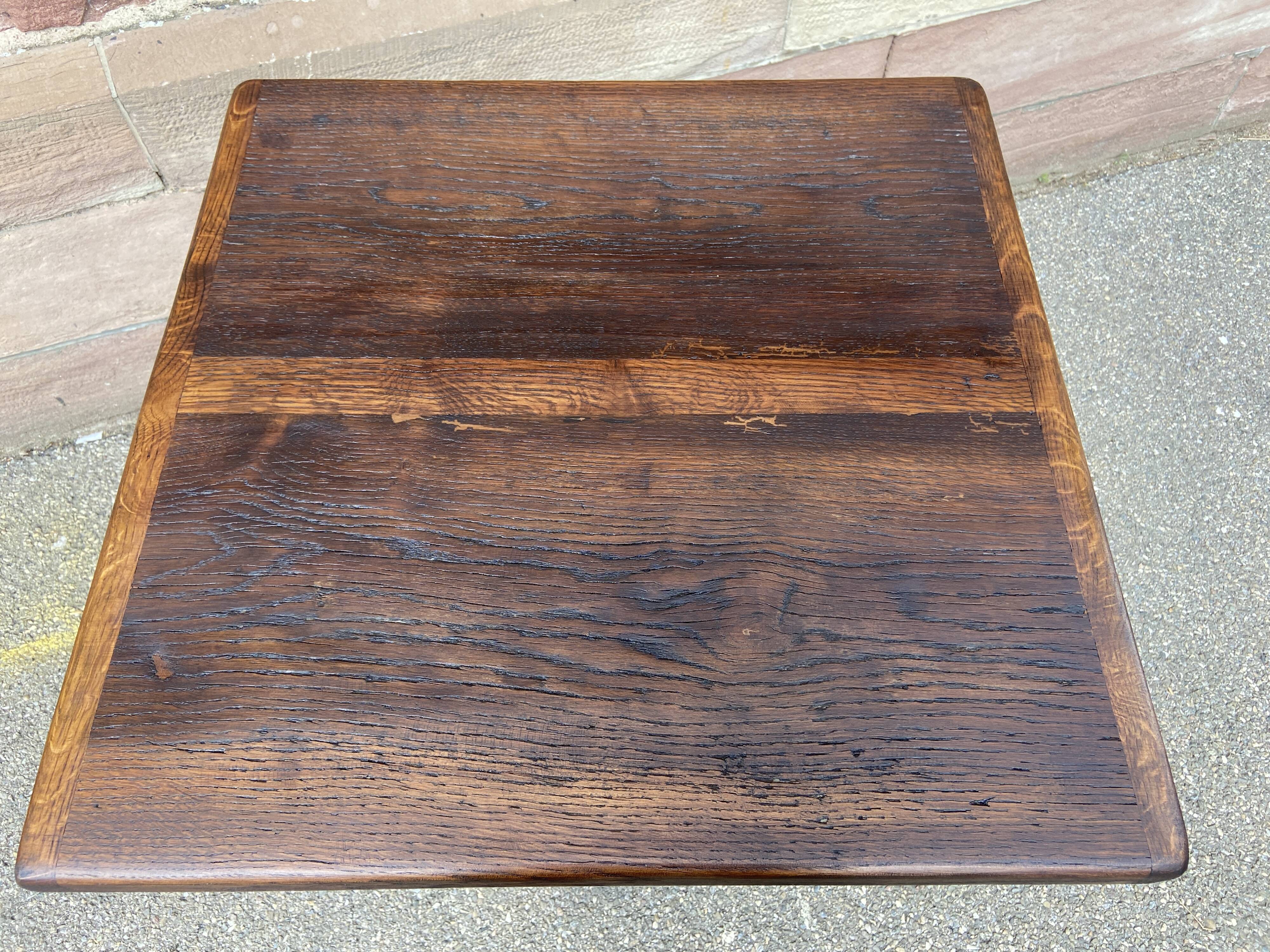 Cast iron & oak terrace pedestal table garden bistro art deco paris