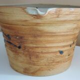 Ceramic "tachiste" flowerpot, signed La Poterie du colombier, the dove, 1970s