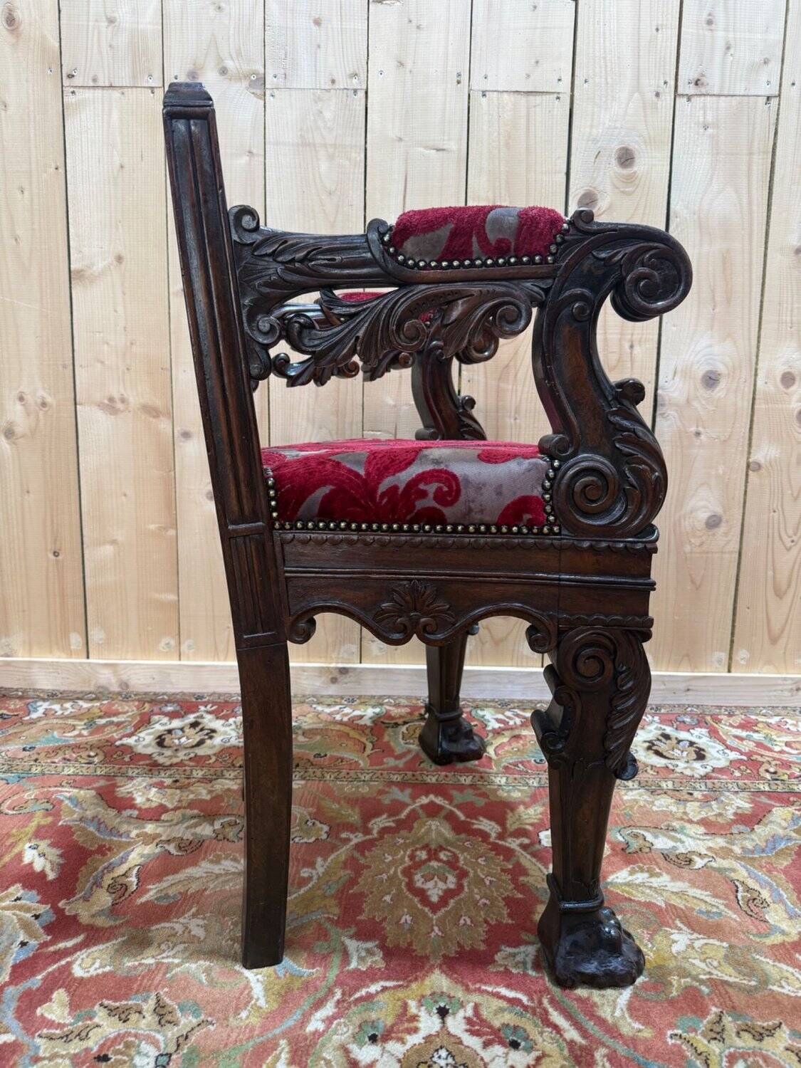 Trône d'évêque – Style Renaissance / Louis XIII – Bois sculpté – XIXe