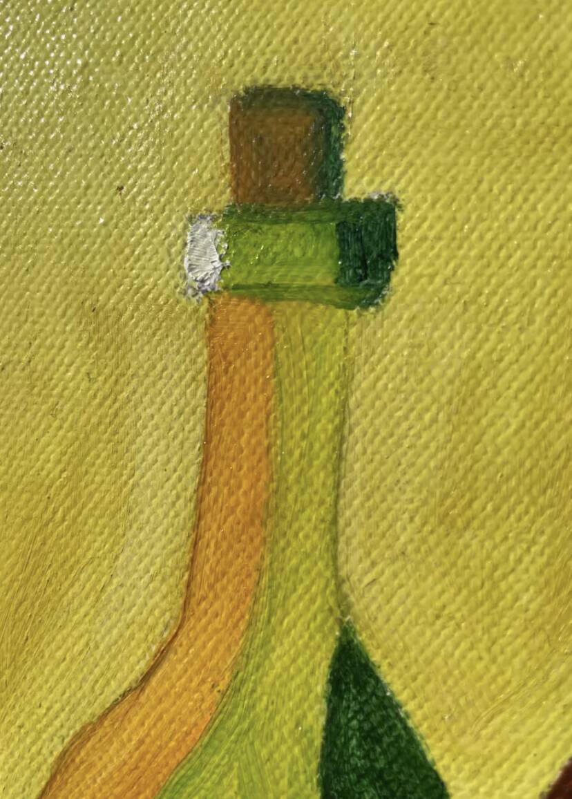 Modern still life, oil on canvas, fruit