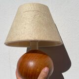 Vintage beige wooden ball lamp