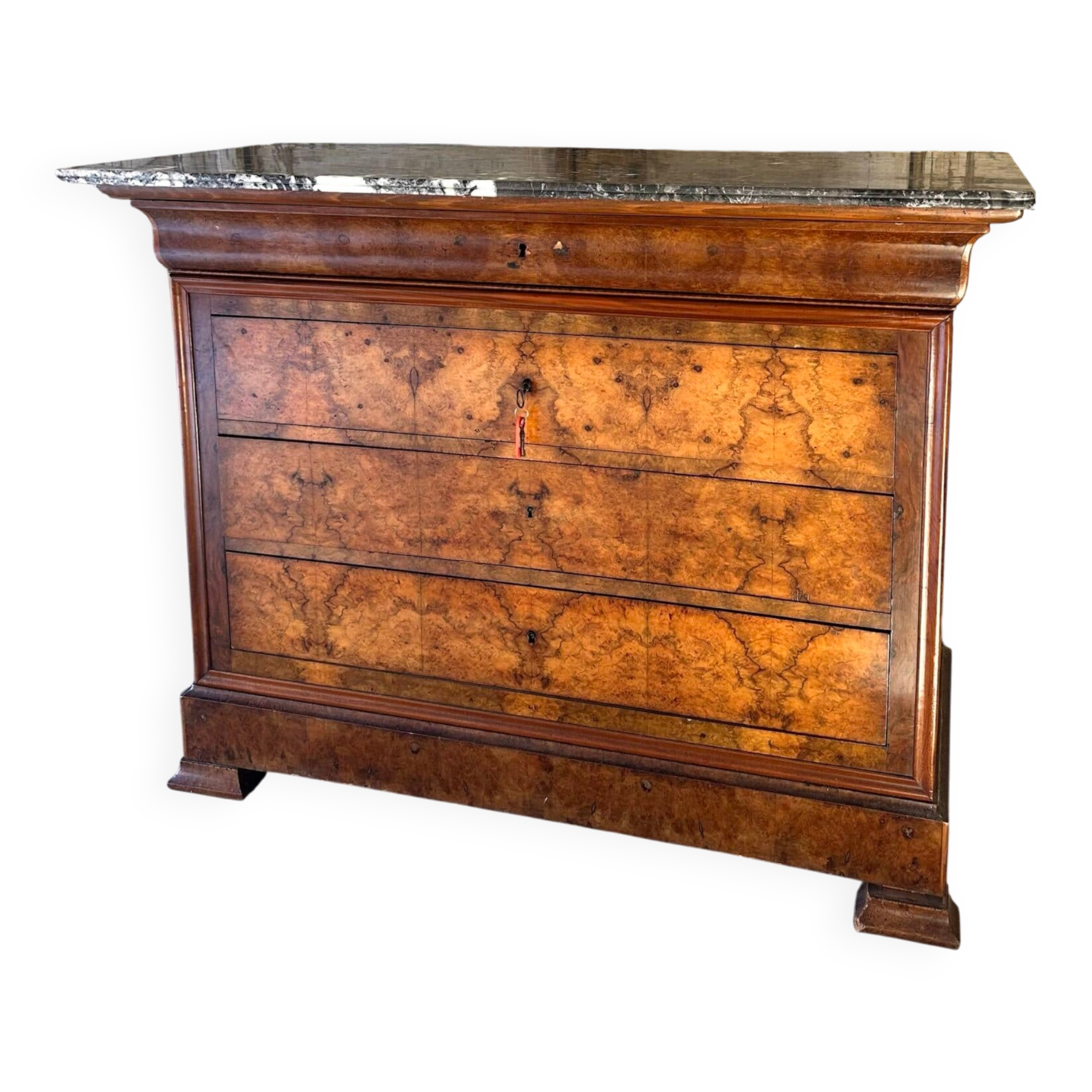 Commode Louis Philippe en noyer 19e siècle